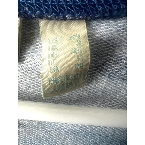 LOGO Lounge Blue Abstract Print Top Size XS Long Sleeves Pockets Athleisure - Picture 3 of 9